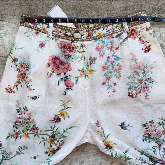 NWT✨CAMILLA Floral Linen Wide-Leg Pants in Plumes and Parterres Size L - Picture 10 of 16